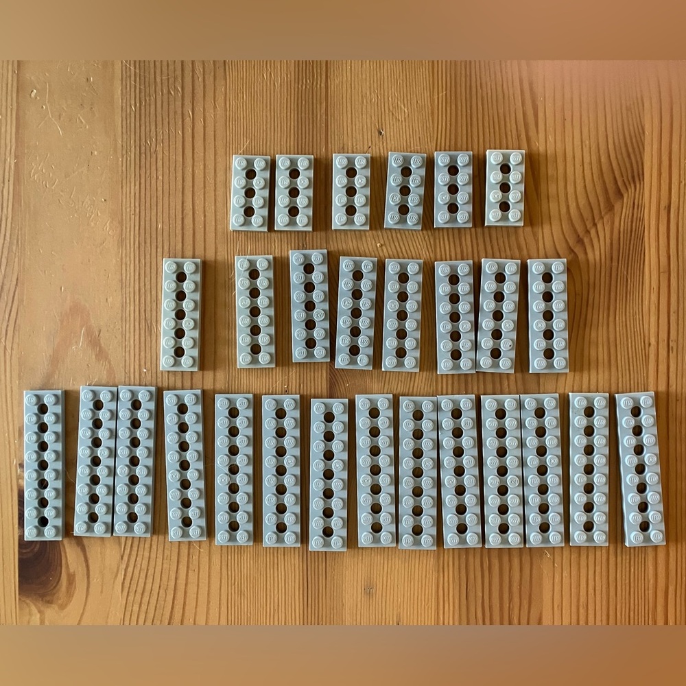 LEGO Gray Technic Plates With Holes Flat Bricks Bulk Lot Building Pieces